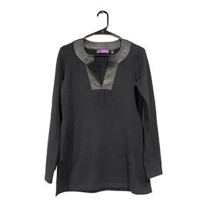 Saks 5th Avenue Women's Lined V-Neck 100% Cashmere Black Sweater Size Small